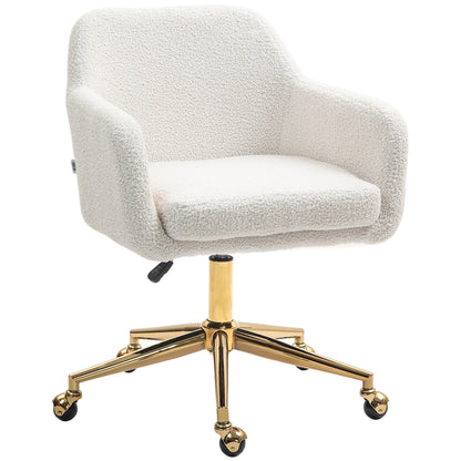 Bureaustoel – Werkstoel – Computestoel – Bureaustoel Met Wielen – Draaistoel – Verstelbare Hoogte – 360° Swivel – Max. 120 Kg – Crème Kleur