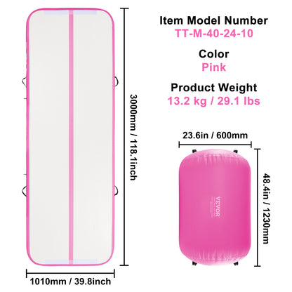 Opblaasbare Air Track Set – Gymmat – Turnmat – Opblaasbare Gymmat – Tumbling Mat – 2x 3,05x1m – Inclusief Elektrische Luchtpomp