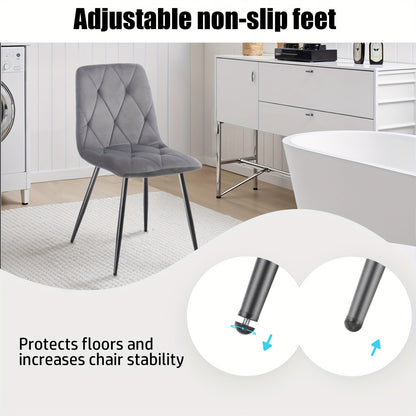 Eetkamerstoel – Stoel – Kuipstoel – Keukenstoel – Woonkamerstoel – Set Van 4 – Velvet Bekleding – Zwart Metalen Onderstel