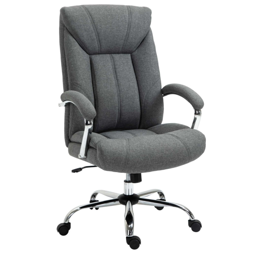 Bureaustoel – Kantoorstoel – Draaistoel – Ergonomische Stoel – Bureaustoelen – Verstelbaar in Hoogte – Kantelfunctie – Met Lendensteun – Met Metalen Frame – Nylon Grijs