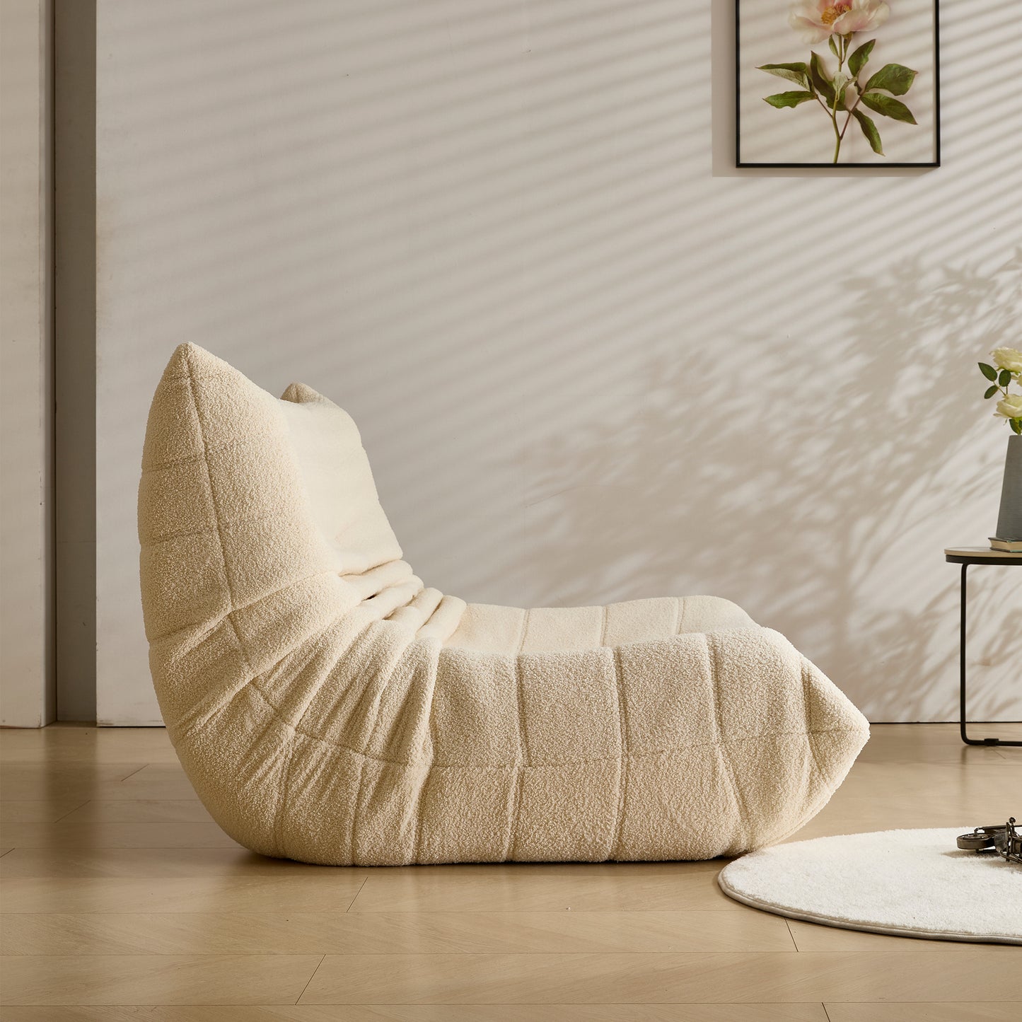 Relaxation Armchair Sofas with Removable Backrest And Seat Cushions, Lazy Sofa Indoor Seat Cushions with Comfortable, Extra Thick Padding for Bedroom, Living Room, White, Green.