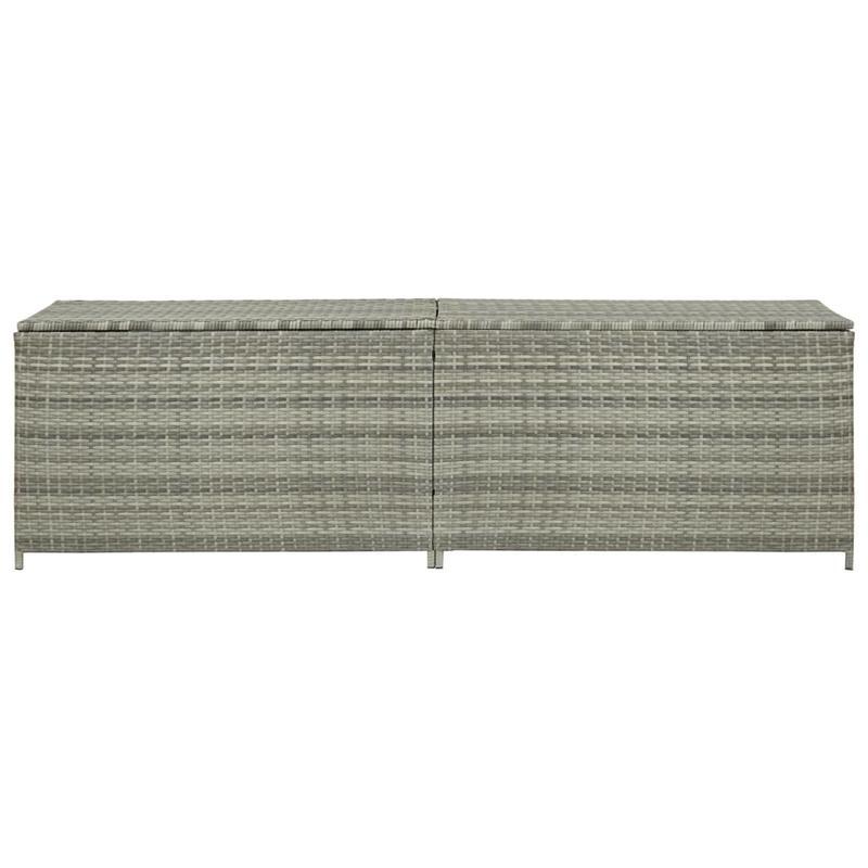 Tuinbox – Opbergbox – Tuinkast – Buitenbox – Poly Rattan – Grijs – 200 x 50 x 60 cm – Weerbestendig met PE Voering