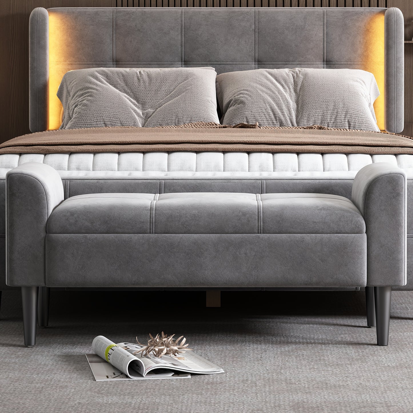 Badbankje – Badzitje – Badkamerbank – Douchezitje – Transferbank – Fluwelen Bank Met Armleuningen – Stevig Metalen Frame – Compact 68,5 cm Hoogte