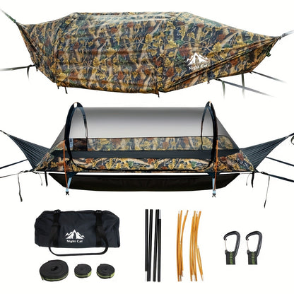 Hangmat Tent – Camping Hangmat – Outdoor Tent – Backpack Hangmat – Reis Hangmat – Met Muskietennet – Draaggewicht 200 kg – Lichtgewicht Camouflage