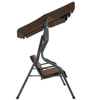 Swing Chair Coffee Brown 170x110x153 cm | Large Dimensions 170x110x153 cm · Sturdy Construction · Adjustable Seat Back · Modern Lounge Element for Gardens/Terraces