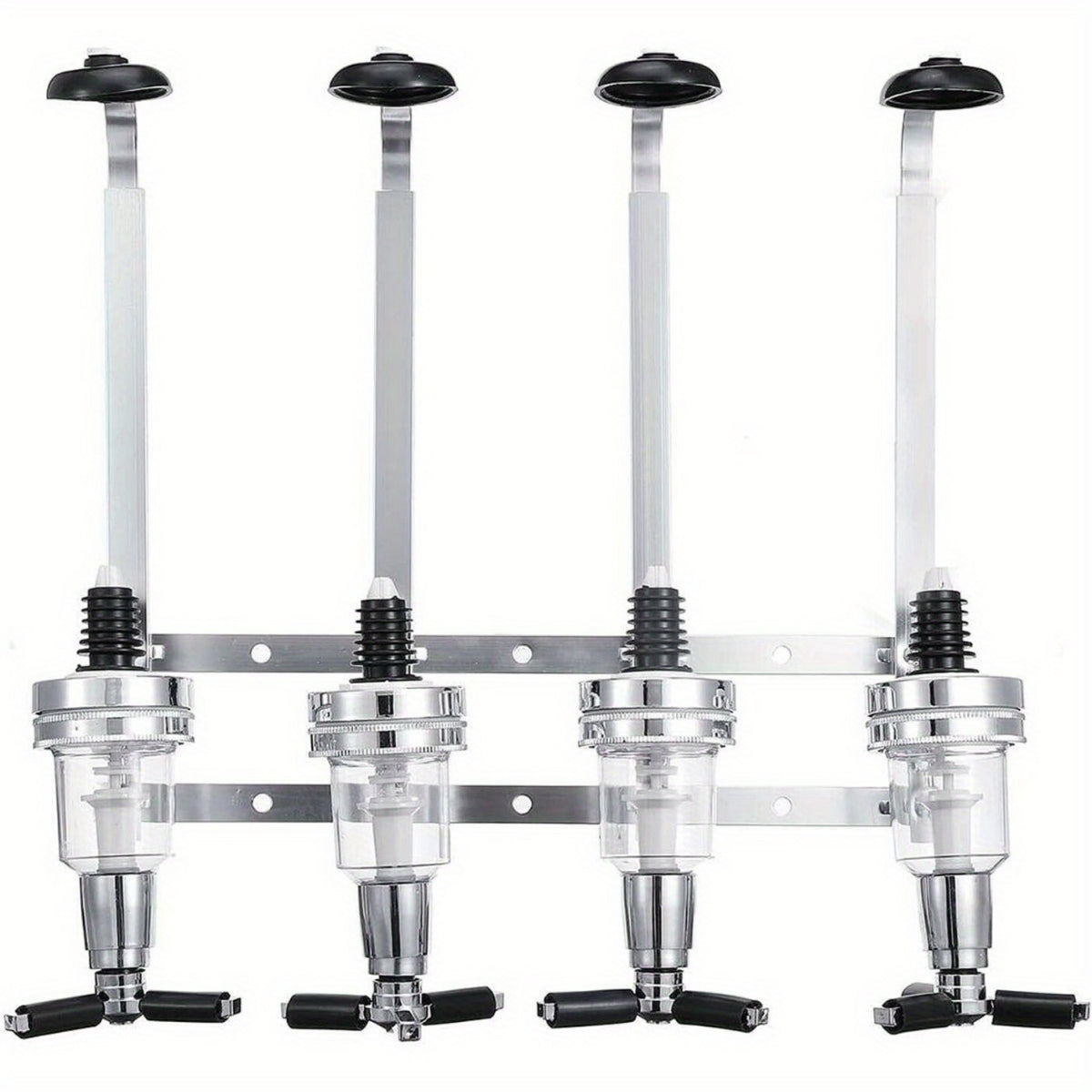 4-Bottle Wall-Mounted Beverage Dispenser (Bar Butler) - Heavy-Duty Aluminum Drink Dispenser with Spigot Tap, Space-Saving Countertop/Kitchen/Party Server System, Compatible with Soda, Juice, Water - Easy Install for Home Bars & Restaurants, Wine Dispenser