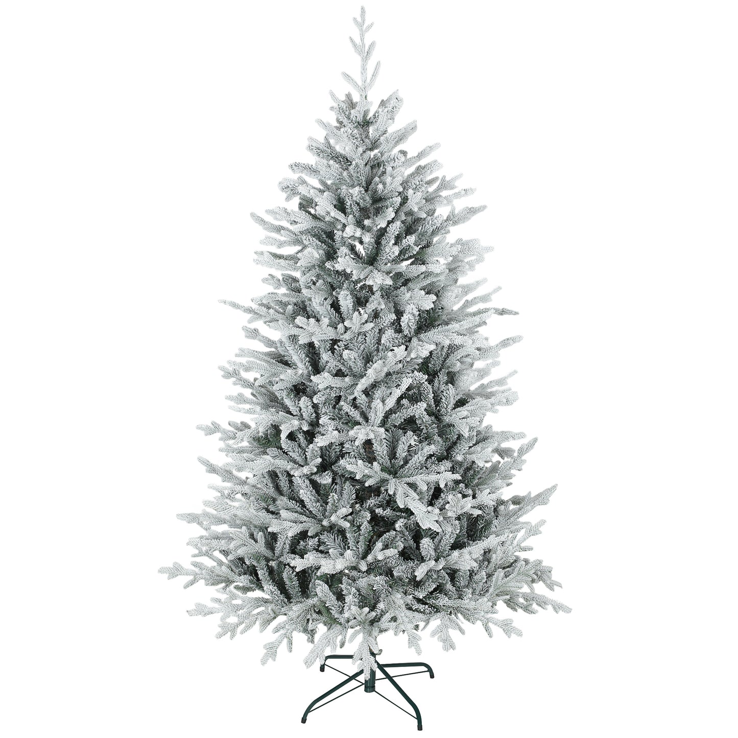 Artificial Christmas Tree 180 cm, Faux Pine Tree with Snow, 1976 Tips for Indoor Use