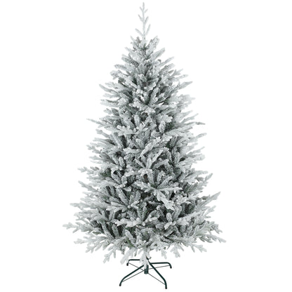 Artificial Christmas Tree 180 cm, Faux Pine Tree with Snow, 1976 Tips for Indoor Use