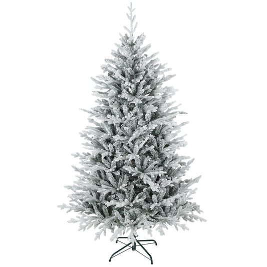 Artificial Christmas Tree 180 cm, Faux Pine Tree with Snow, 1976 Tips for Indoor Use