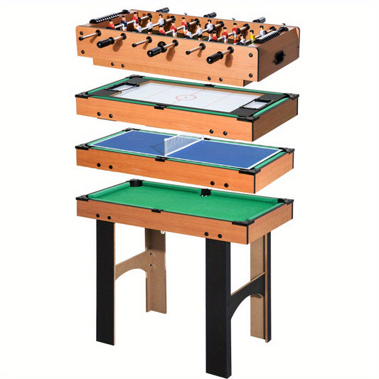 Speeltafel – Speltafel – Activiteitentafel – Kindertafel – Bouwtafel – 4-in-1 Multifunctioneel – Compact Formaat – Stabiel Metalen Frame – Natuurlijke Houten Speeloppervlak