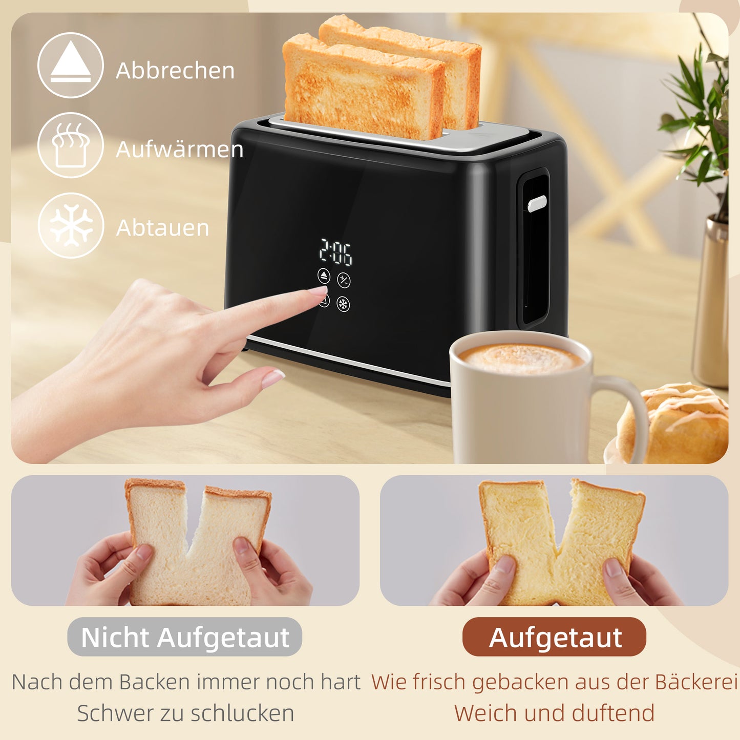 Keukenset Waterkoker Broodrooster Ontbijtset Kookset – Zwart – 2200W Waterkoker – 7 Bruiningsniveaus – RVS & BPA-vrij