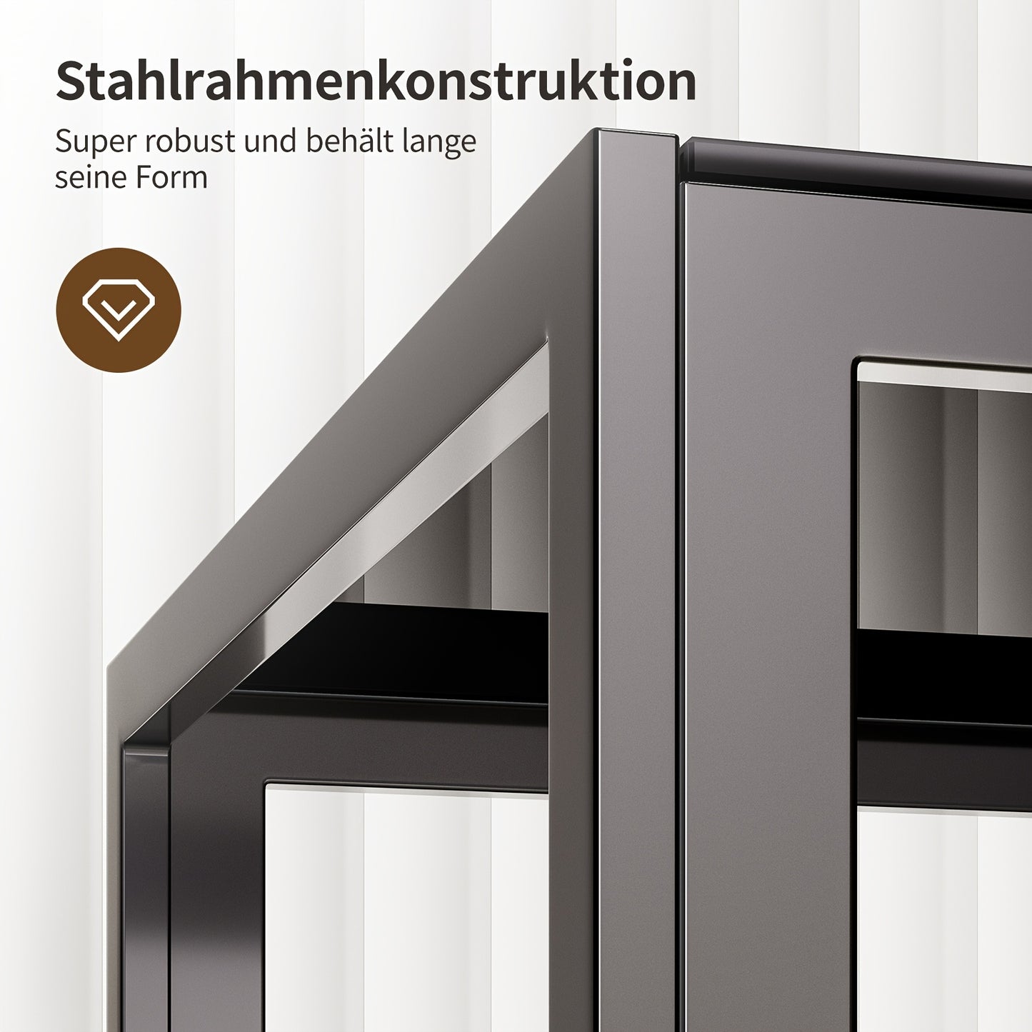 Eettafelset – Eethoek – Zitgroep – Keukentafelset – Eetkamermeubel – Ronde 6-persoons – Tempered Glass Tafelblad – Gestoffeerde Stoelen – Ruimtebesparend – Modern Design