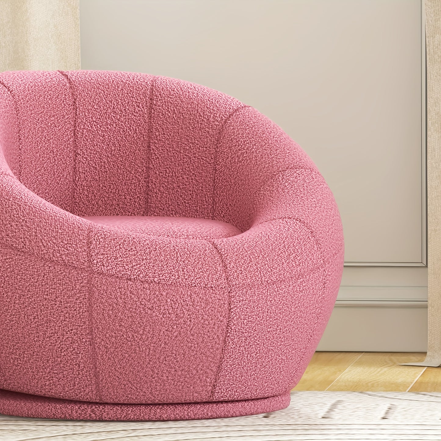 Fauteuil – Draaistoel – Loungestoel – Eenpersoonsstoel – Relaxfauteuil – Zacht Roze – Met Metalen Frame – Maximale Draagkracht 120 kg