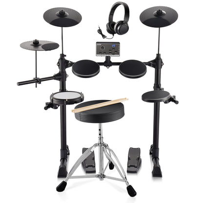 Elektronische Drumstel – Elektrische Drums – E-Drumkit – Digitale Drumset – Draagbare Drumset – 150 Geluiden – Stil Mesh Snare & Siliconen Toms
