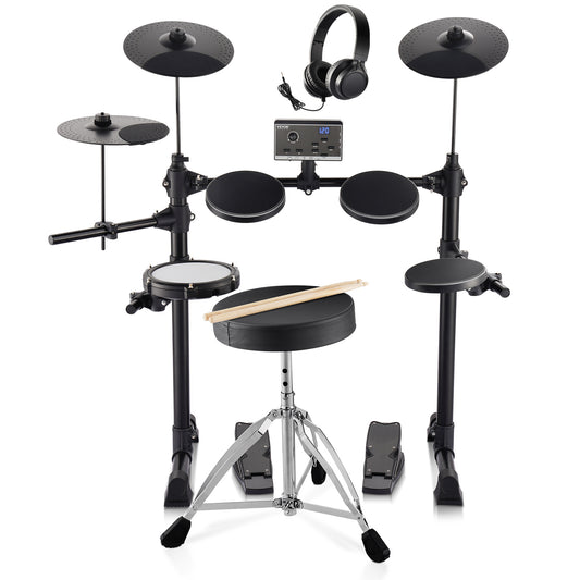Elektronische Drumstel – Elektrische Drums – E-Drumkit – Digitale Drumset – Draagbare Drumset – 150 Geluiden – Stil Mesh Snare & Siliconen Toms
