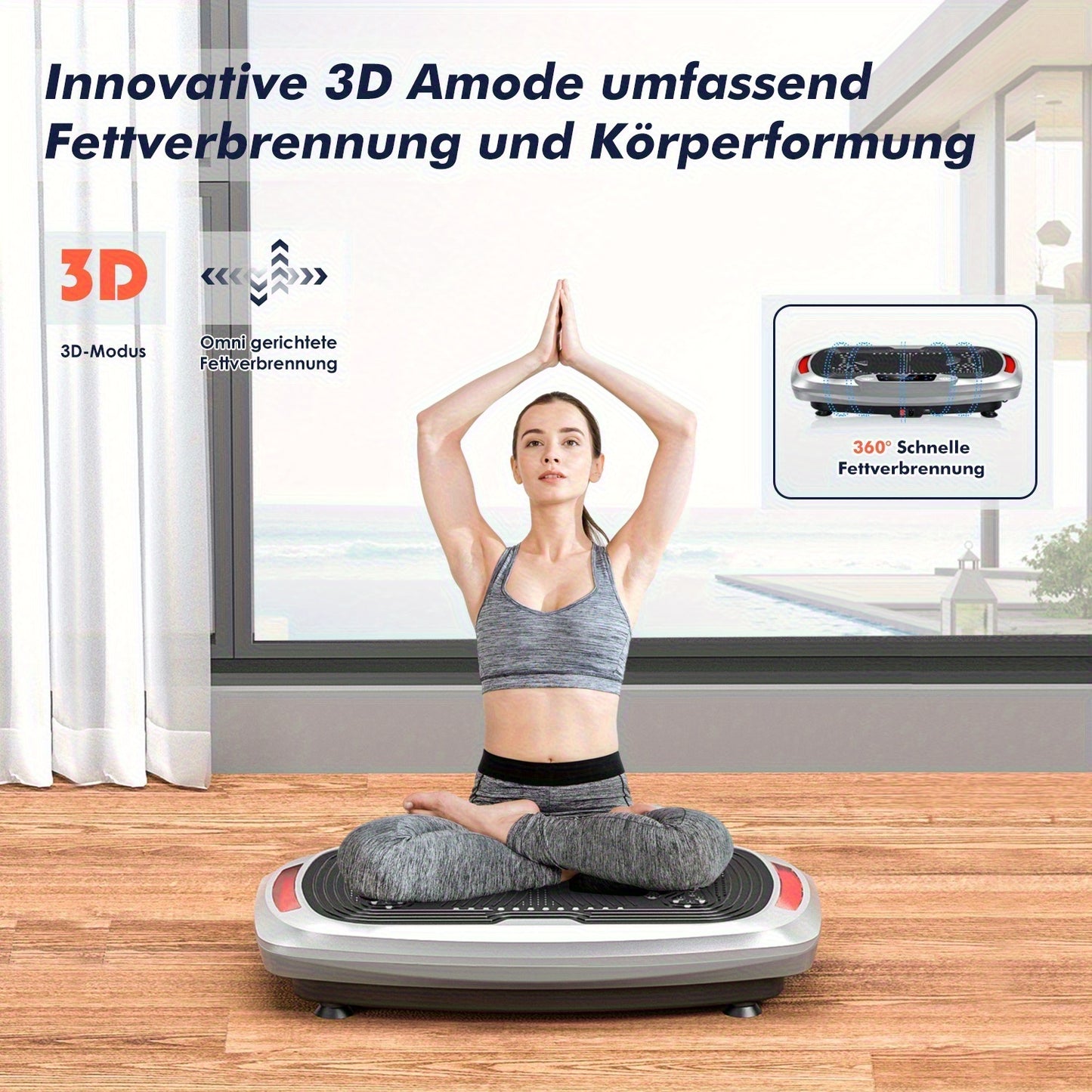 Vibratieplaat – Trilmachine – Balance Board – Fitnessplaat – Trainingsapparaat – 300W Motor – 120 Snelheidsniveaus Touchbediening
