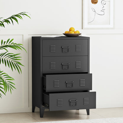 Stalen Kast – Metalen Ladekast – Archiefkast – Kantoorkast – Opbergkast – Industrieel Design – 80x40x92 cm – Ventilatieladen