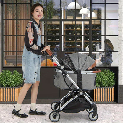 Hondenbuggy – Huisdierenwagen – Wandelwagen – Draagtas – Transportwagen – Aluminium Frame – Opvouwbaar Met Waterdichte Hoes