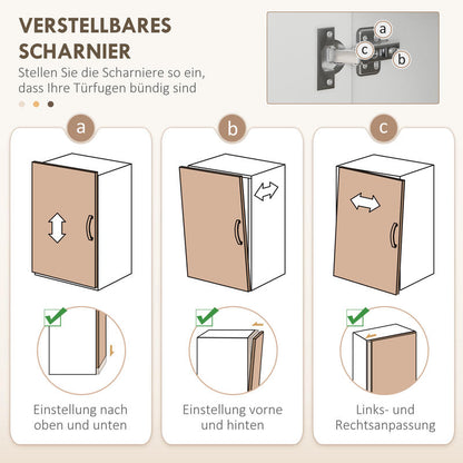Keukenkast – Keukenkast Met Wielen – Keuken Opbergkast – Keukenkast Wit – Hoge Keukenkast – Compacte Opbergkast 89x39,5x168 cm – Verstelbare Planken & Duurzaam Zonder Elektriciteit