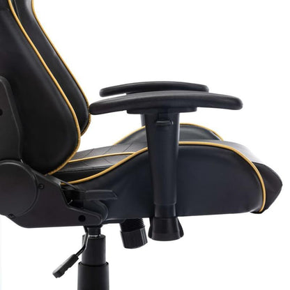 Luxurious Black & Golden Gaming Chair - Ergonomic Faux Leather, Comfortable for Office, E-Sports, Playrooms & Living Spaces gaming pc