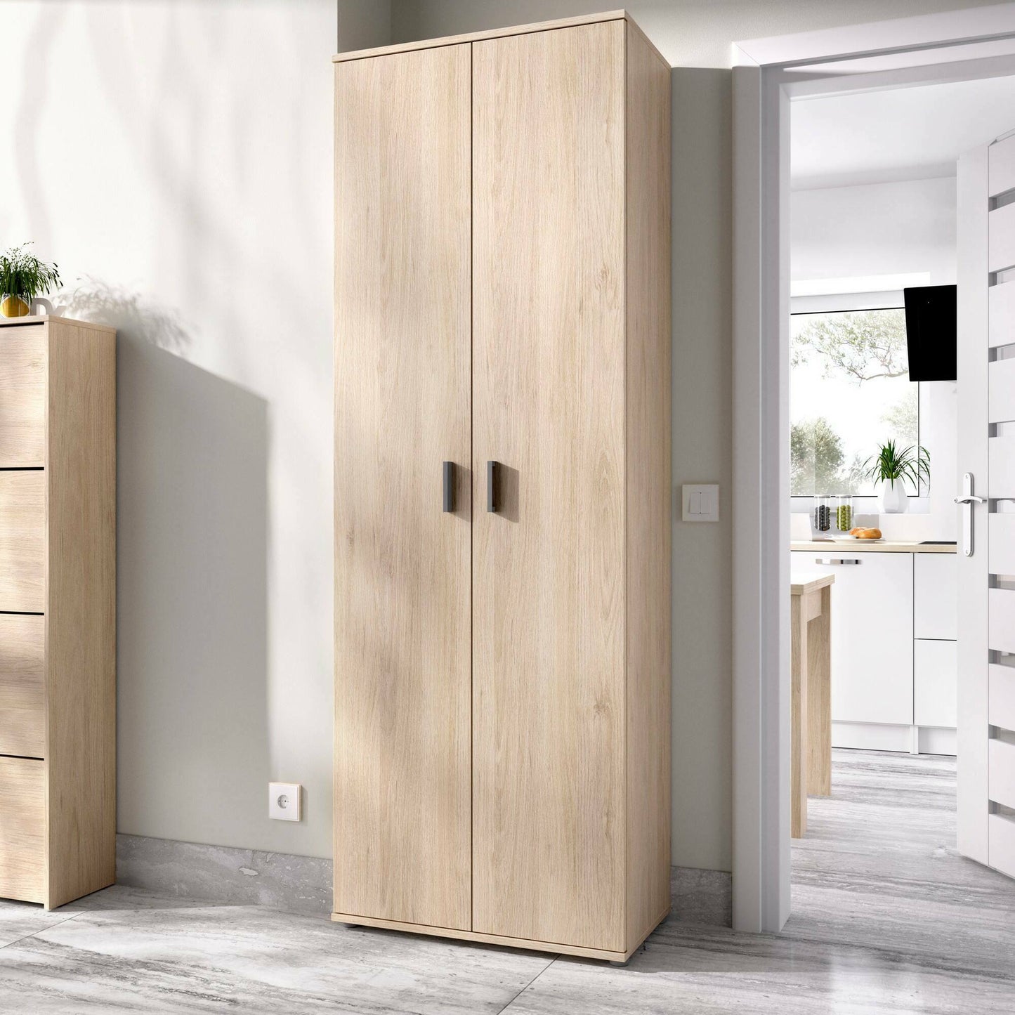 Multifunctionele Kast – Opbergkast – Schoenenkast – Garderobekast – Bijkeukenkast – Rovere – Verstelbare Planken – Kras- en Waterbestendig Melamine