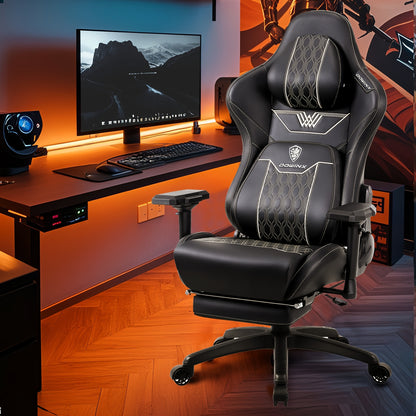 Gamingstoel – Gamestoel – Gaming Chair – Game Stoel – Bureaustoel – 4D Verstelbare Armleuningen – Ergonomische Hoge Rugleuning – Max Belastbaarheid 159 kg – Kunstleer – Draaibaar