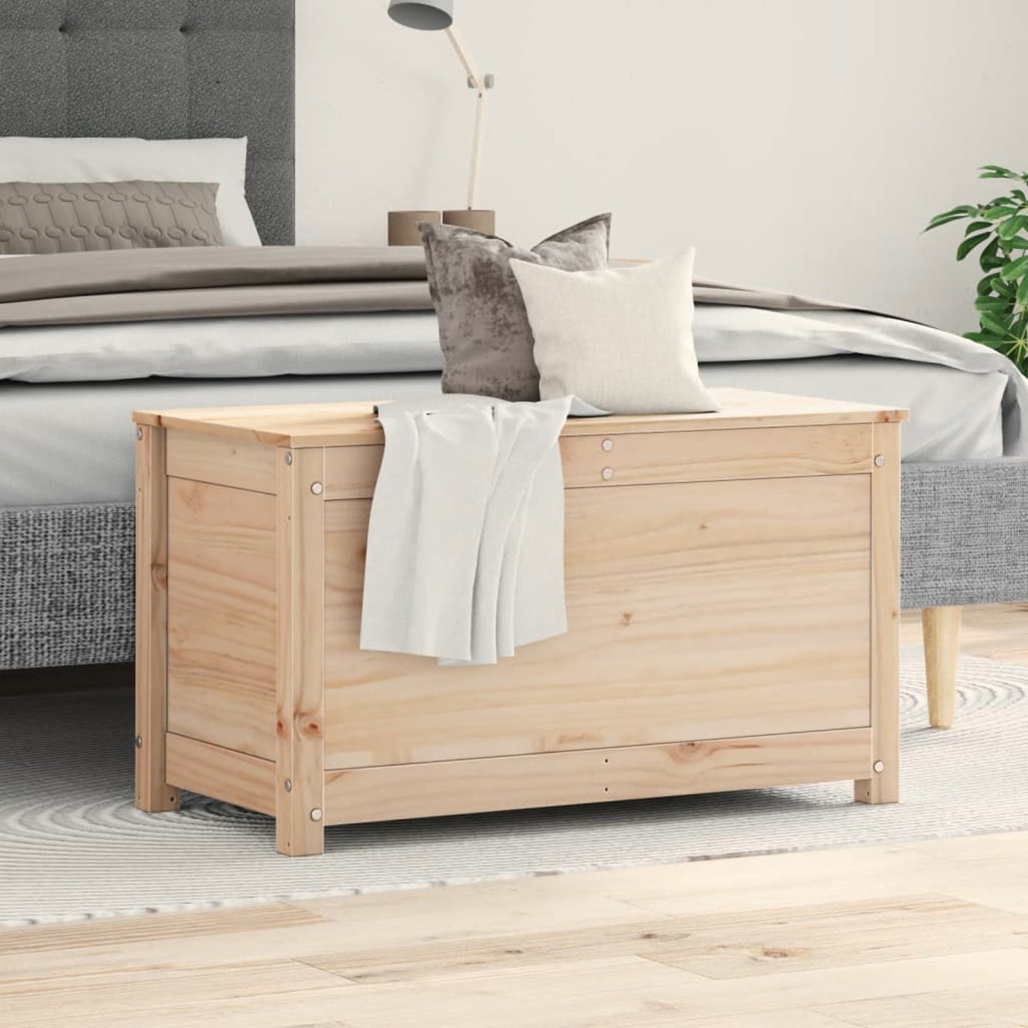 Opbergbox – Opbergdoos – Opbergkist – Houten Box – Opbergbak – Massief Dennenhout – Compacte Afmetingen 80x40x45,5 cm – Stevig & Duurzaam Design
