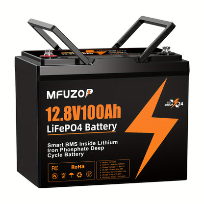 12V 100Ah LiFePO4 Accu – Lithium Batterij – Camper Accu – Boot Accu – Off-Grid Accu – Slimme Beveiliging – Lichtgewicht & Onderhoudsvrij