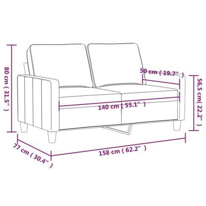 2-zits bank – 2-persoons sofa – loveseat – klein zitmeubel – tweezits bank crème – duurzaam hardhouten frame – comfortabel schuimkussen