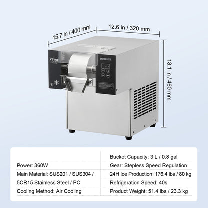 IJsblokjesmachine – IJsblokjesmaker – IJsblokjesmachine Sneeuwvlok – Ice Maker – RVS – 80 kg/24 uur – Snelle Koeling