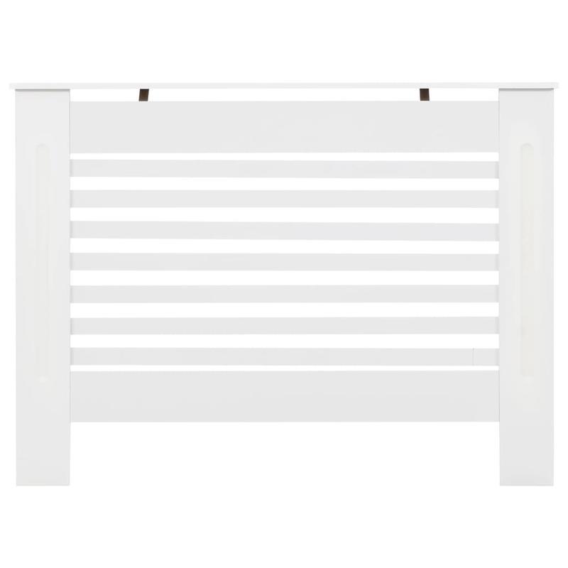 Terrasverwarmerhoes – Beschermhoes – Heaterhoes – Afdekhoes – Tuinverwarming – MDF Weerbestendig – 11x19x81,5 cm – Eenvoudig Schoon Te Maken – Wit Met Roosterpatroon