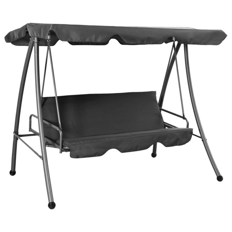 Schommelstoel – Swing Stoel – Hangstoel – Rocking Chair – Relaxstoel – Antraciet – Stalen Frame – 192x118x175 cm Canopy