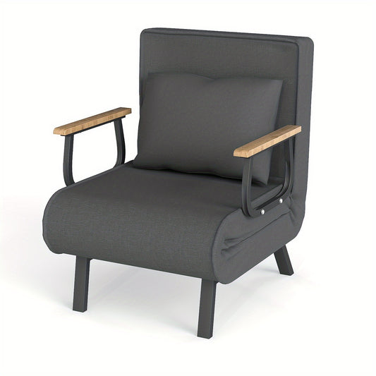 Slaapbank – Sofa Bed – Slaapbank Bed – Bedbank – Sofa Sleeper – Grote Maat – Snel Opvouwbaar – Massief Houten Armleuning – Lichtgewicht Grijs