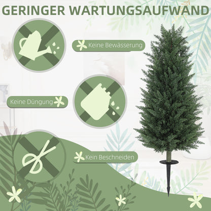 Kunstcypress – Kunstboom – Nepplant – Decoratieplant – Groene Kunstplant – Set Van 2 – 831 Bladeren Per Plant – Onderhoudsvrij & Natuurlijk Uitziend
