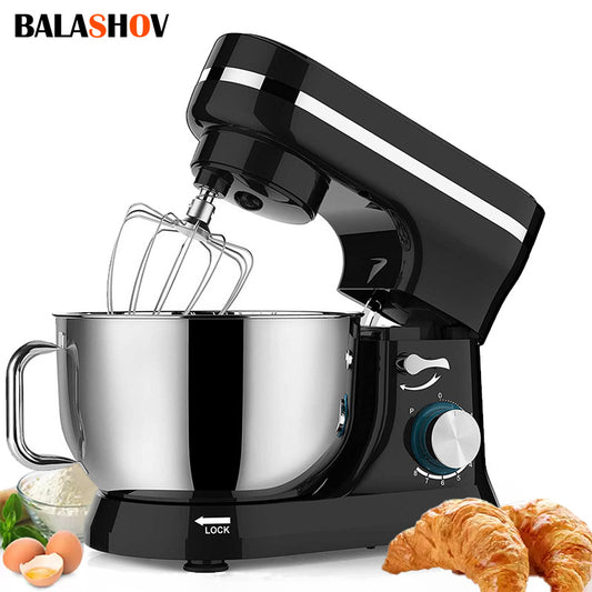 Elektrische Standmixer – Keukenmixer – Handmixer – Mixer Blender – Mixer Grinder – 4,2 Liter – 6 Snelheden Kippend Hoofd – Inclusief Deeghaak, Klopper & Menghaak – Zwart