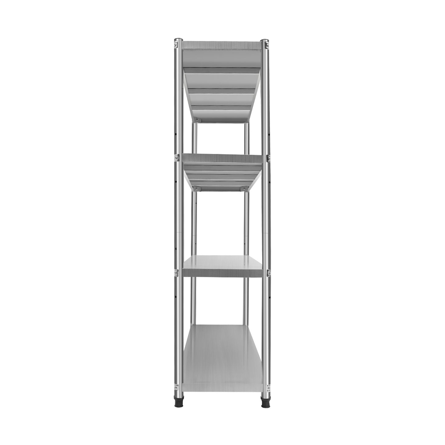 Stalen Rek – Stellingkast – Opbergrek – Opbergrek – Metaalrek – 4-laags – RVS 201 Kwaliteit – Draagkracht 50 kg per Laag