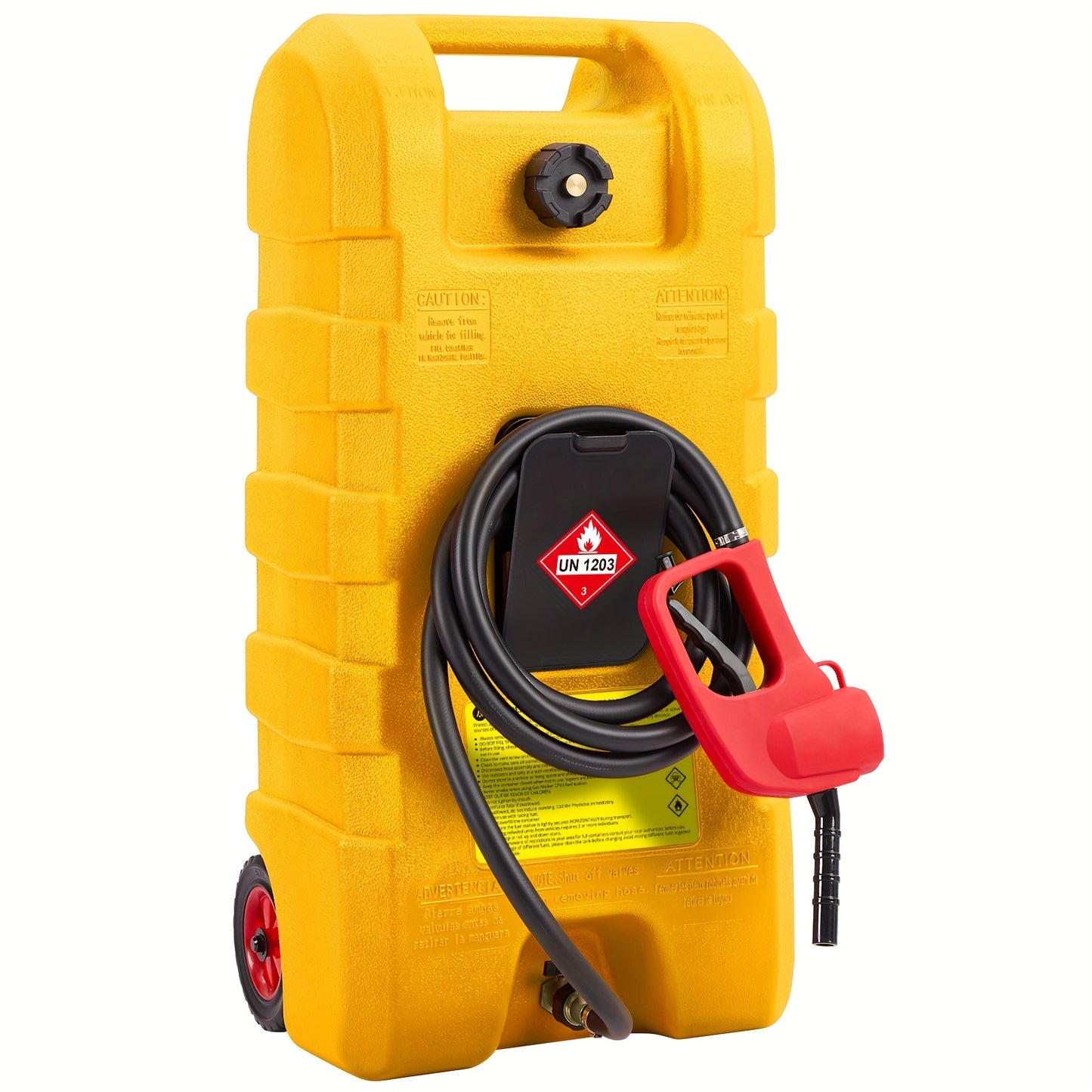 Brandstoftank – Benzinetank – Dieseltank – Brandstofcontainer – Mobiele Tank – Geel – 56,78 Liter Inhoud – Hevelpomp Met Wielen