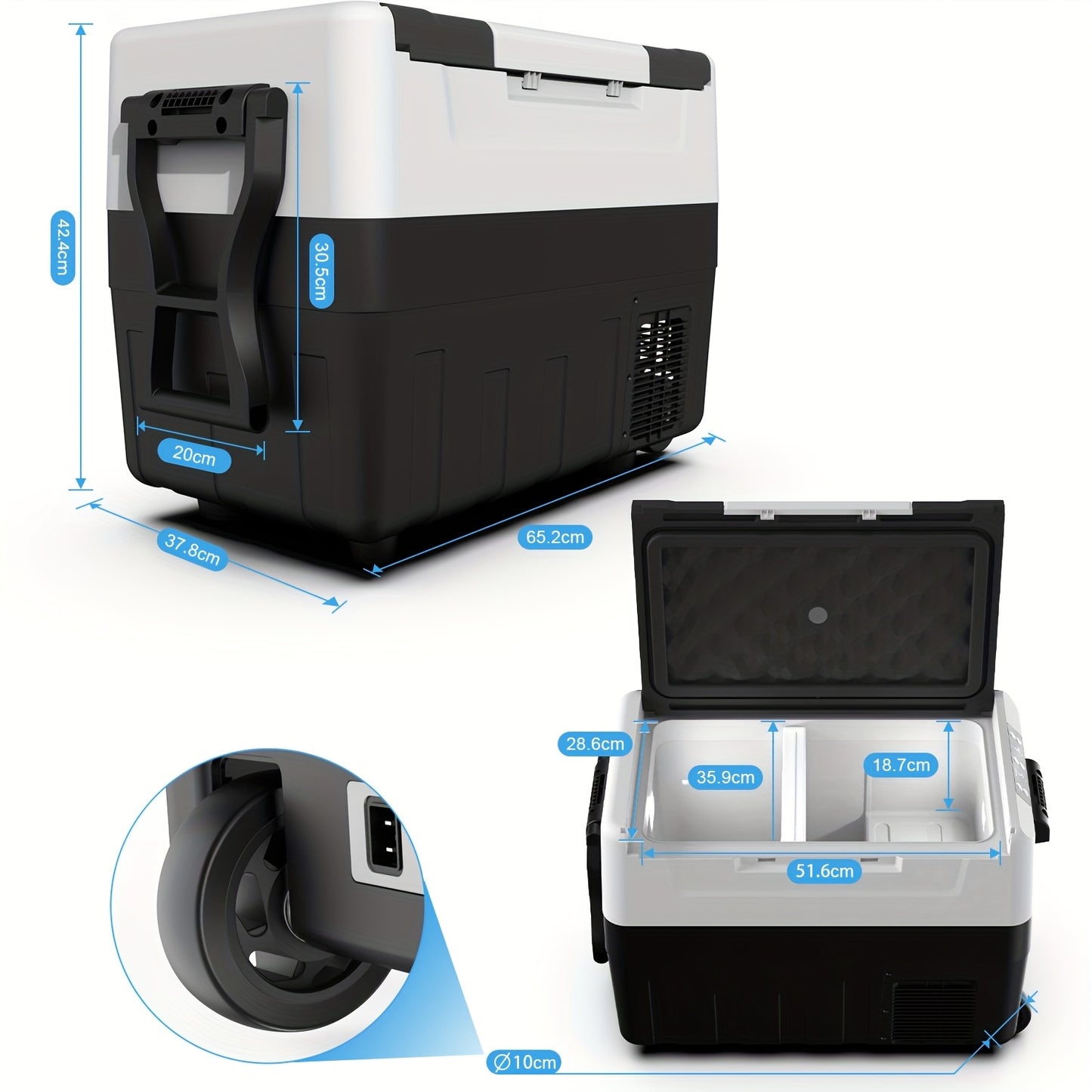 Draagbare Koel- en Vriesunit – Koelbox – Vriesbox – Camping Koeler – Mobiele Koelbox – Dual-Zone Temperatuurregeling – 35L/40L/45L Met Antislip Wielen