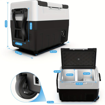 Draagbare Koel- en Vriesunit – Koelbox – Vriesbox – Camping Koeler – Mobiele Koelbox – Dual-Zone Temperatuurregeling – 35L/40L/45L Met Antislip Wielen