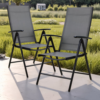 Tuinstoelen – Balkonstoel – Campingstoel – Tuinstoel – Verstelbare Stoel – Aluminium Frame – 7-Standen Rugleuning – Inklapbaar – Max. 120 kg Belastbaar