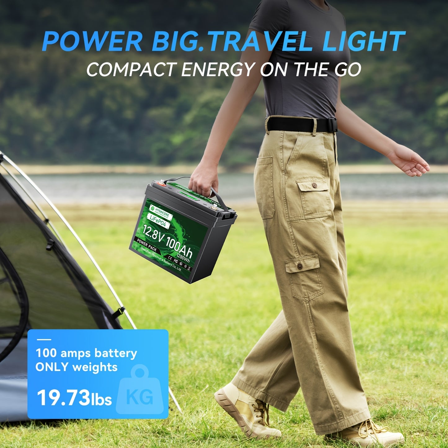 HYSINCERE 12V Battery 50Ah/100Ah Lifepo4 Group 24 Grade A+ Cells, 15000+ Cycles, 10 Years Lifespan, Supports Series/Parallel Connection for Solar Home Systems, Rvs, Marine Applications, And Off-Grid Life, Not for Starting Bat