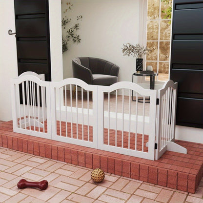 Hondenren – Puppyren – Hondenkennel – Dierenren – Hondenbench – 5 Panelen – Opvouwbaar – Flexibel – Aluminium – 254,5 x 29,5 x 61 cm – Wit – Modulair en Stevig