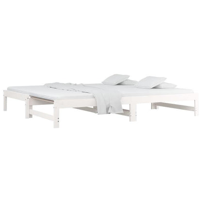 Bedbank – Slaapbank – Uitschuifbed – Logeerbed – Sofa Bed – Ruimtebesparend Design – Eenvoudige Montage – Wit – 90x200 cm – Traditioneel Stijlvol – Duurzame Ondersteuning