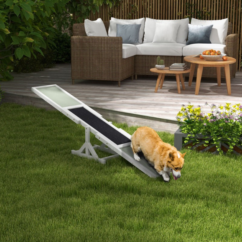 Hondenbalans Trainer – Honden Agility Speelgoed – Hondentrainingshulpmiddel – Balansbord – Dog Teeter – Stalen Constructie – Anti-Slip Basis – Compact 180x30x30 cm – Geschikt Voor Kleine En Middelgrote Honden Tot 30 kg