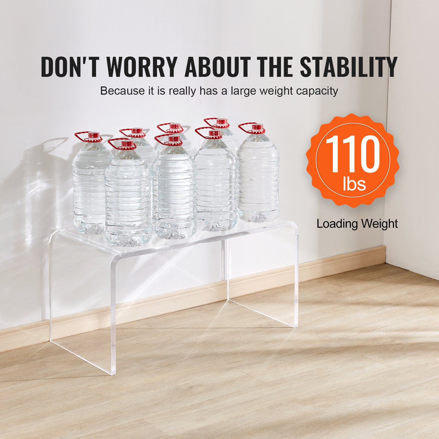 Acryl Bijzettafel – Sidetable – Salontafel – Bijzettafeltje – Eettafeltje – Transparant C-Vormig Design – Stevig 20 mm Acryl