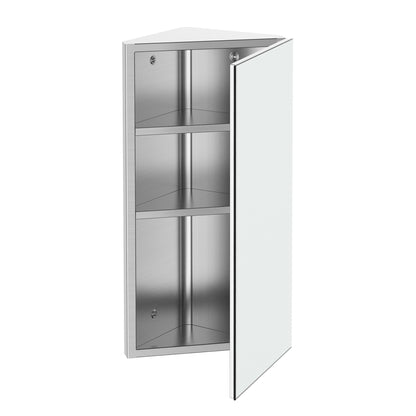 Spiegelkastje Badkamer – Toiletkastje – Wandkastje – Hoekkastje – Opbergkastje – Roestvrij Staal – Compact 30x18,4x60 cm