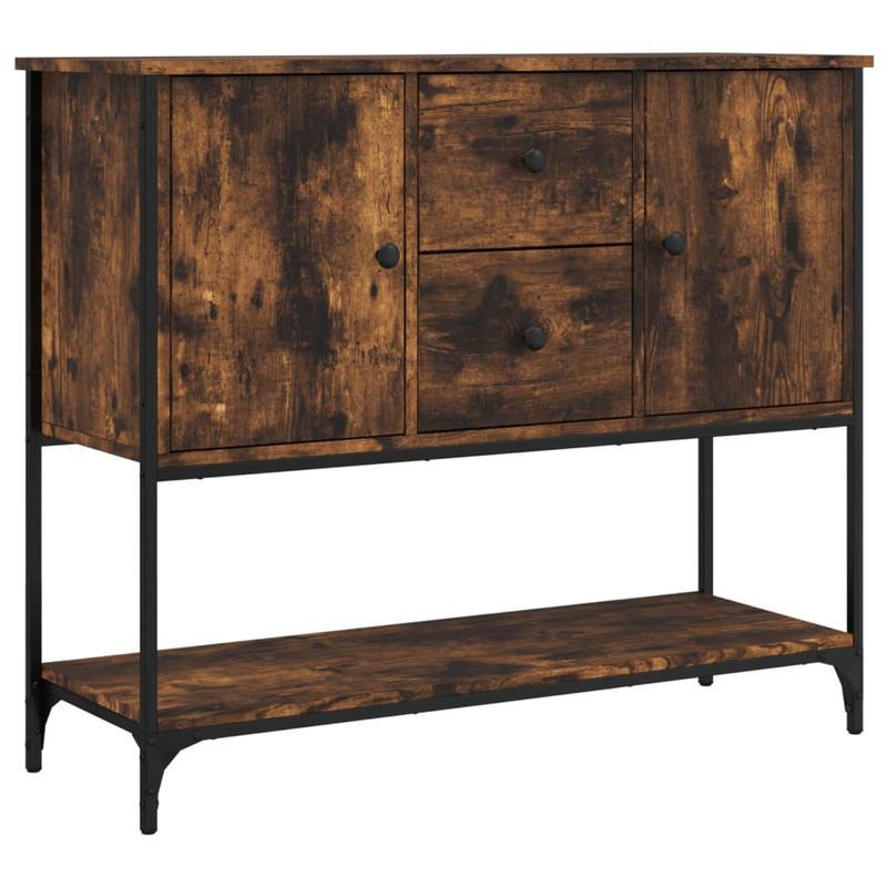 Sideboard 100x36x85cm processed wood, smoked oak Practical and removable