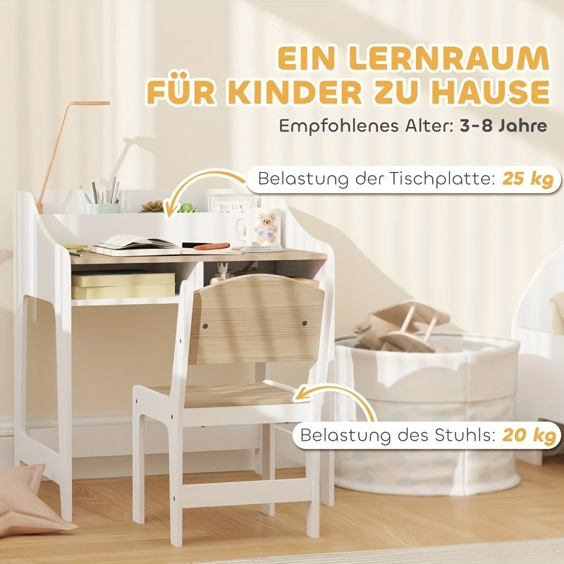 Bureau Set – Bureautafel – Werkplek – Bureaustoel – Bureau Meubel – Modern Wit – Duurzaam Niet-Hout – Compact Ruimtebesparend