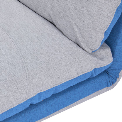 Klapstoel – Vouwstoel – Fauteuil – Slaapstoel – Relaxstoel – Verstelbare Rugleuning 5 Standen – Polyester Linnenlook Blauwgrijs