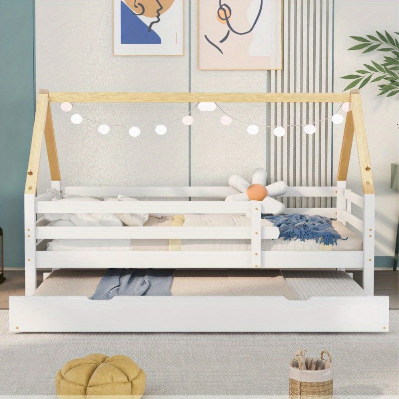 Staalbed – Metaalbed – Gastbed – Uittrekbed – Enkelsbed – Pull-Out Rolling Bed – Ruimtebesparend Design – Inclusief Dakconstructie